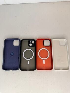 Lot of 4 iPhone 13 Cases OtterBox MagSafe Black Red White Blue Phone Covers